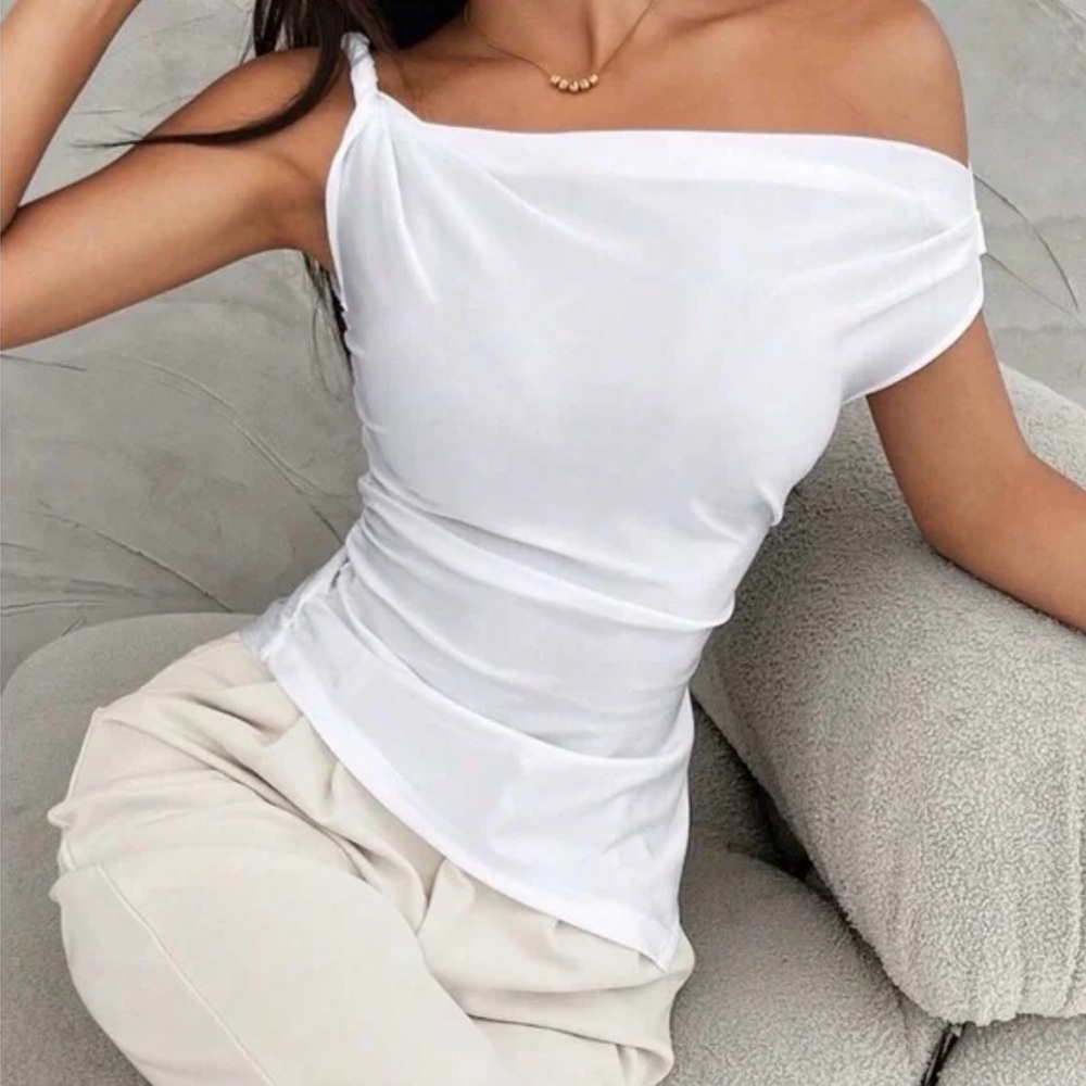 Elegant White Off-Shoulder Top
